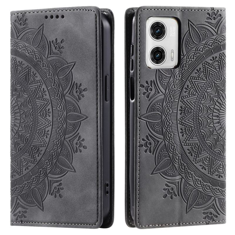 Flip Case Motorola Edge 50 Fusion Mandala-wildleder-effekt