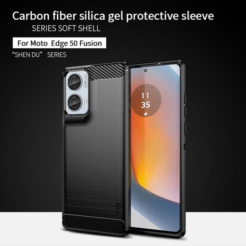 Hülle Motorola Edge 50 Fusion Mofi Gebürstete Kohlefaser