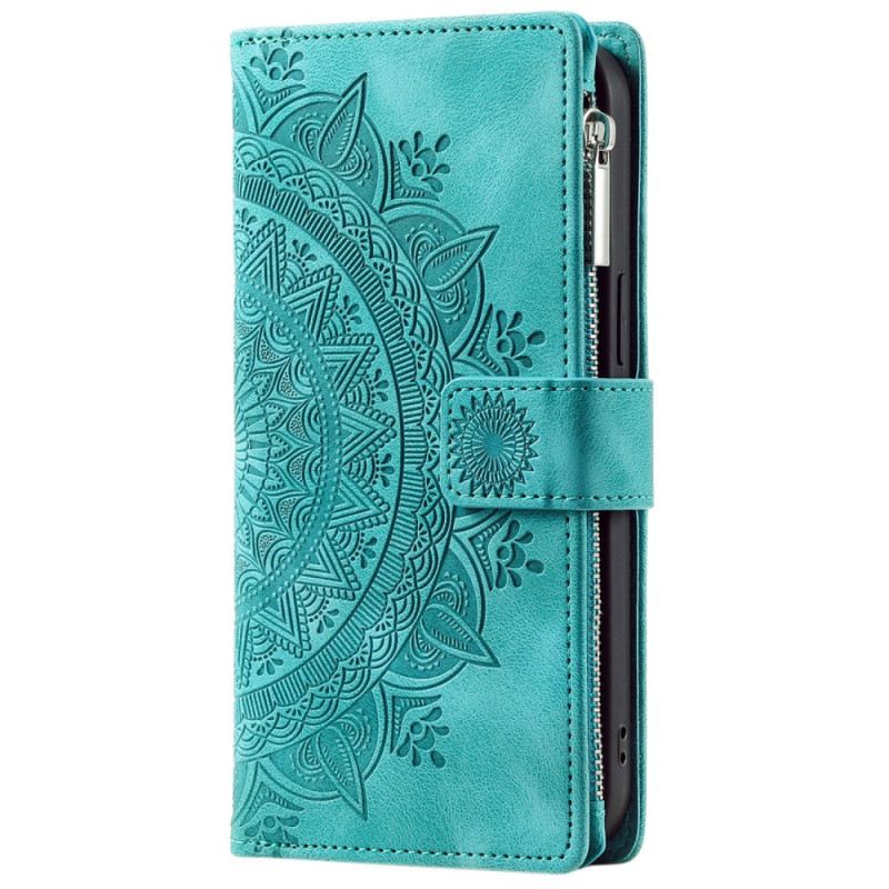 Lederhüllen Motorola Edge 50 Fusion Handyhülle Brieftasche Mit Mandala-blumen-wildledereffekt