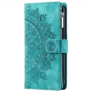 Lederhüllen Motorola Edge 50 Fusion Handyhülle Brieftasche Mit Mandala-blumen-wildledereffekt