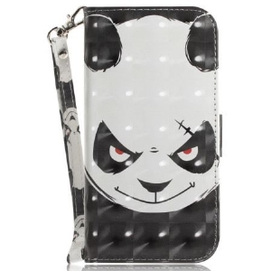 Lederhüllen Motorola Edge 50 Fusion Wütender Panda Mit Riemen