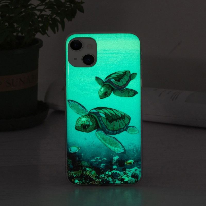 Handyhülle Für iPhone 13 Fluoreszierende Schildkröten