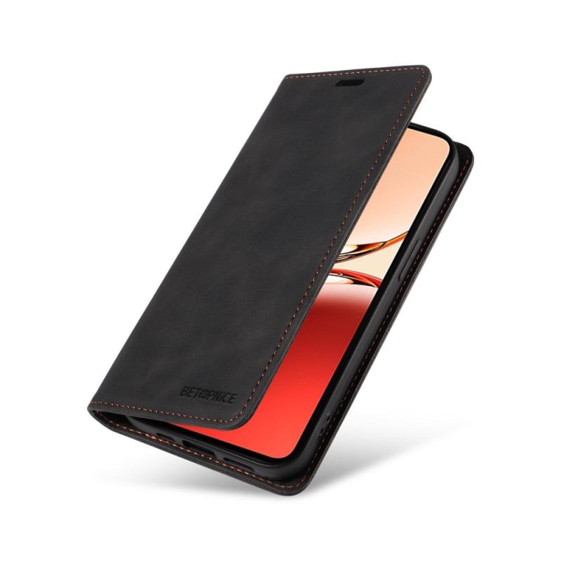 Flip Case Oppo Reno 12f 5g Wildledereffekt Mit Rfid-blockierung Betopnice