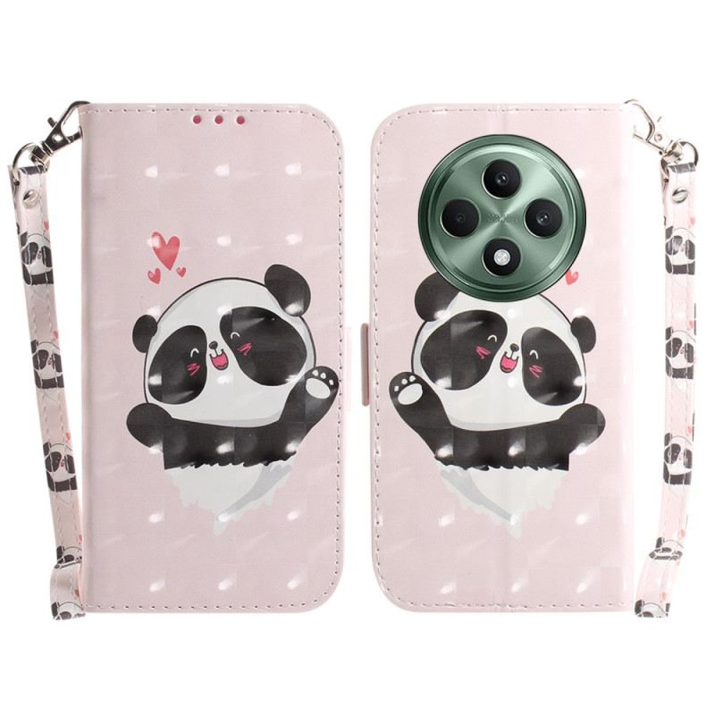 Lederhüllen Oppo Reno 12f 5g Panda Love Mit Riemen