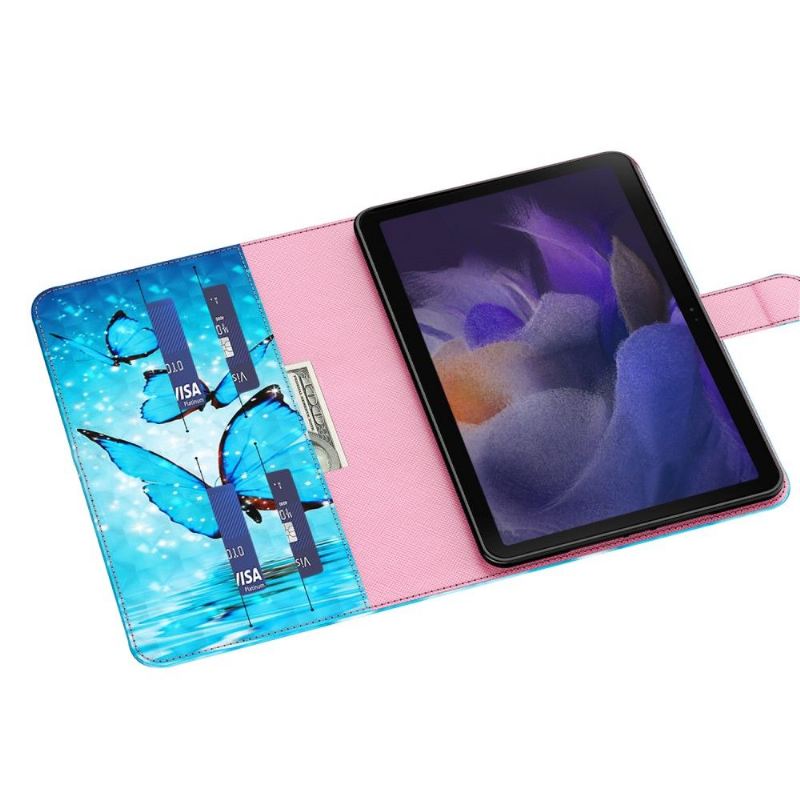 Samsung Galaxy Tab A8 (2021) Cover Glitzernde Blaue Schmetterlinge