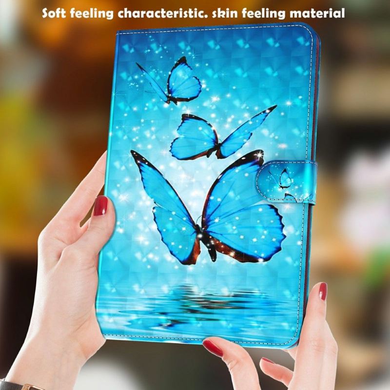 Samsung Galaxy Tab A8 (2021) Cover Glitzernde Blaue Schmetterlinge