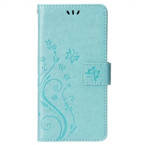 Flip Case Für iPhone 15 Plus Blumen Und Schmetterlinge