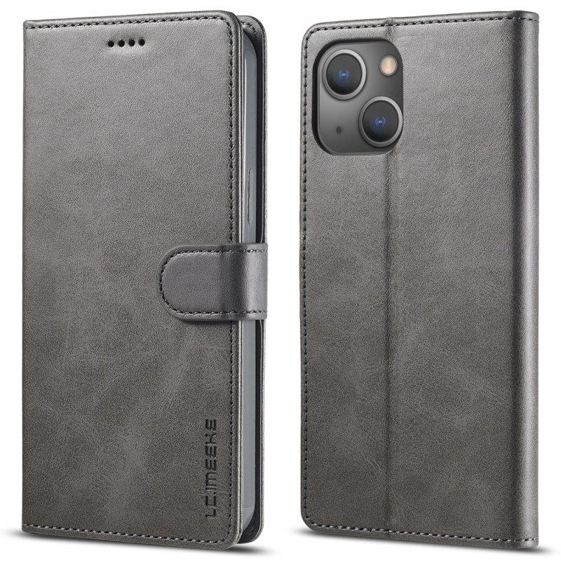 Flip Case Für iPhone 15 Plus Ledereffekt Lc.imeeke