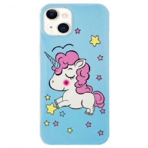 Hülle Für iPhone 15 Plus Fluoreszierendes Einhorn