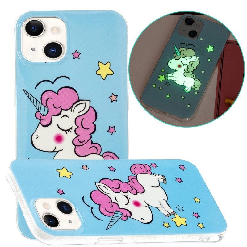 Hülle Für iPhone 15 Plus Fluoreszierendes Einhorn