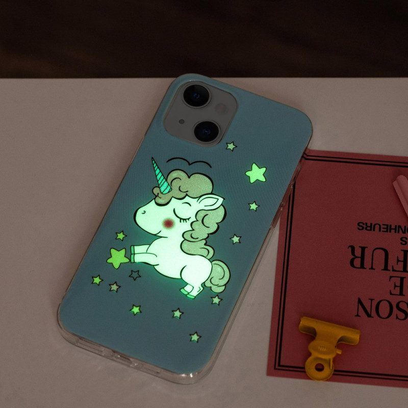 Hülle Für iPhone 15 Plus Fluoreszierendes Einhorn