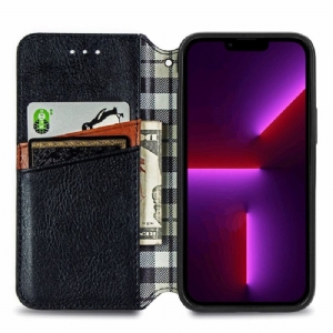 Flip Case Für iPhone 13 Pro Max Kartenhalter Im Kub-design