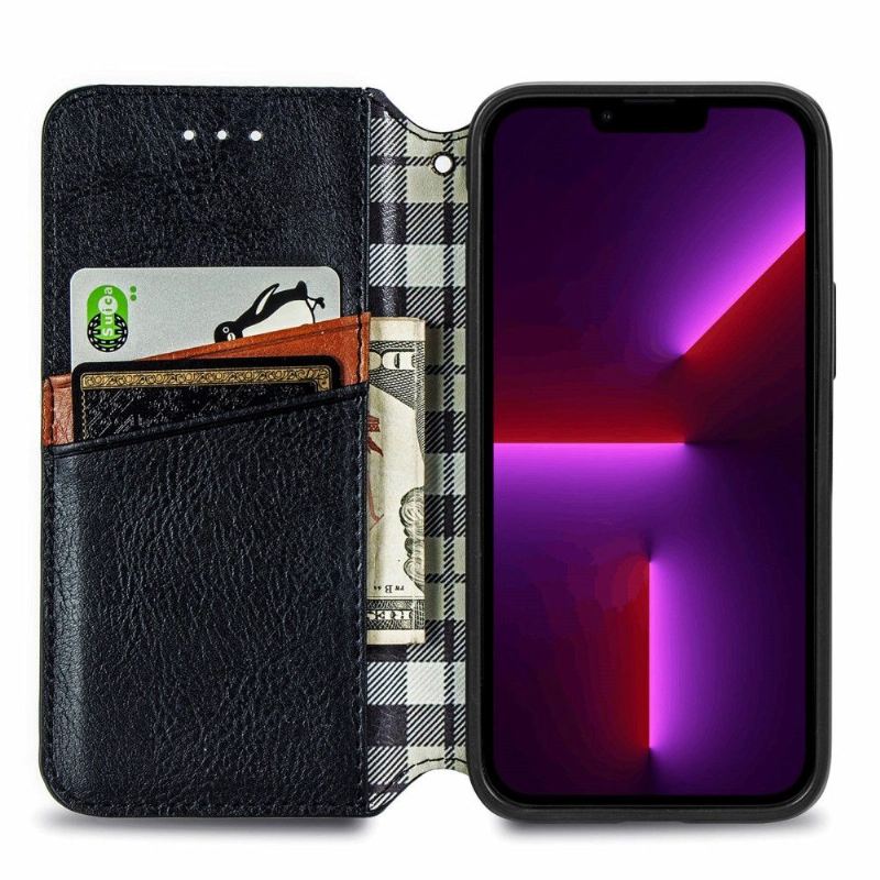 Flip Case Für iPhone 13 Pro Max Kartenhalter Im Kub-design