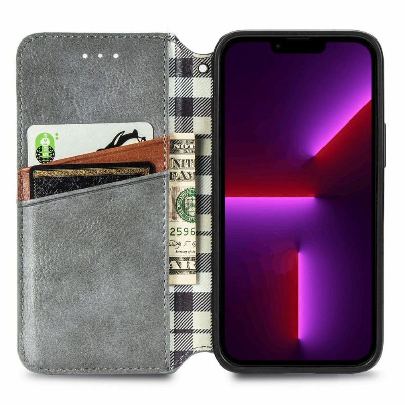 Flip Case Für iPhone 13 Pro Max Kartenhalter Im Kub-design