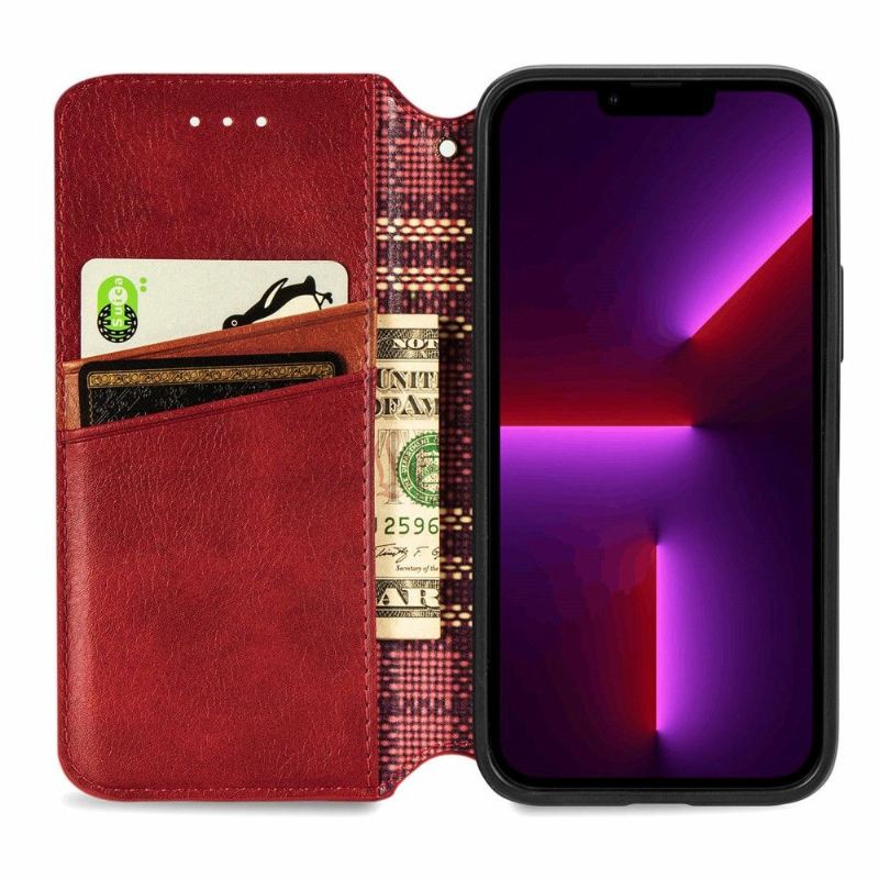 Flip Case Für iPhone 13 Pro Max Kartenhalter Im Kub-design