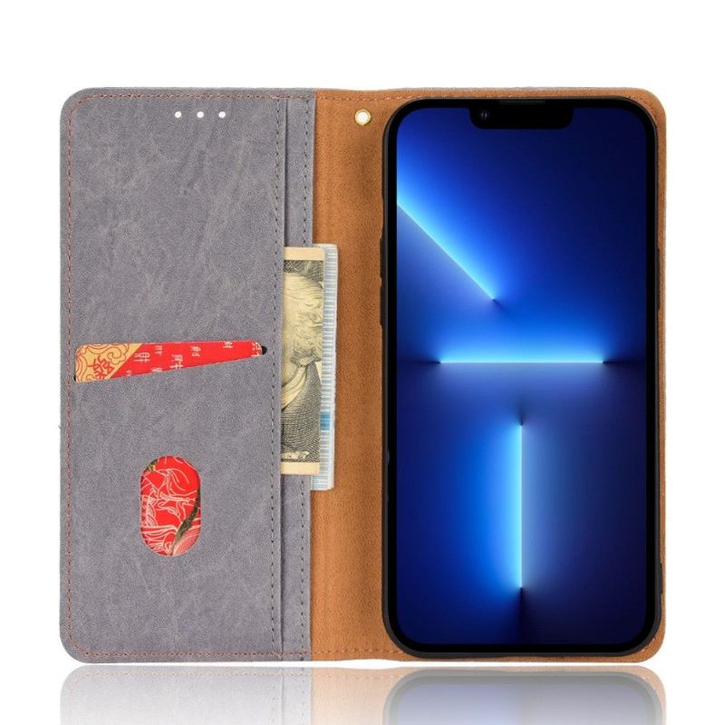 Lederhüllen Für iPhone 13 Pro Max Anti-Sturz Flip Case Retro-kunstleder