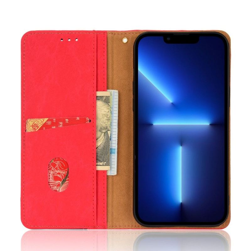 Lederhüllen Für iPhone 13 Pro Max Anti-Sturz Flip Case Retro-kunstleder