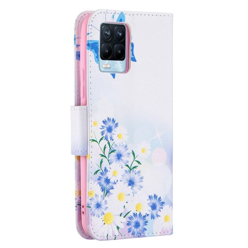 Flip Case Für Realme 8 / 8 Pro Schmetterling Und Gänseblümchen