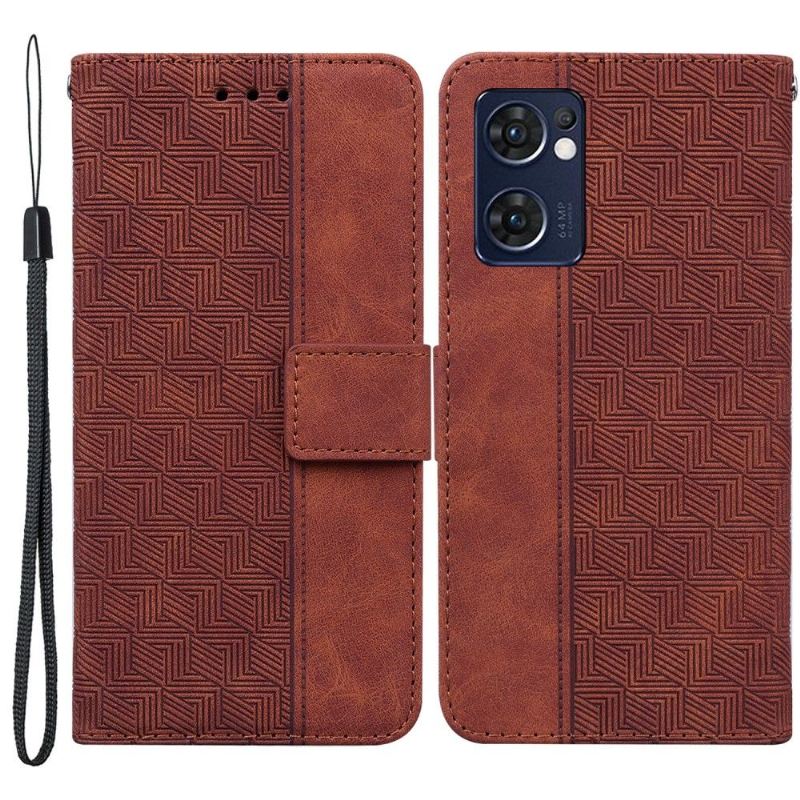 Case Für Oppo Find X5 Lite Flip Case Folio-streifen Aus Kunstleder