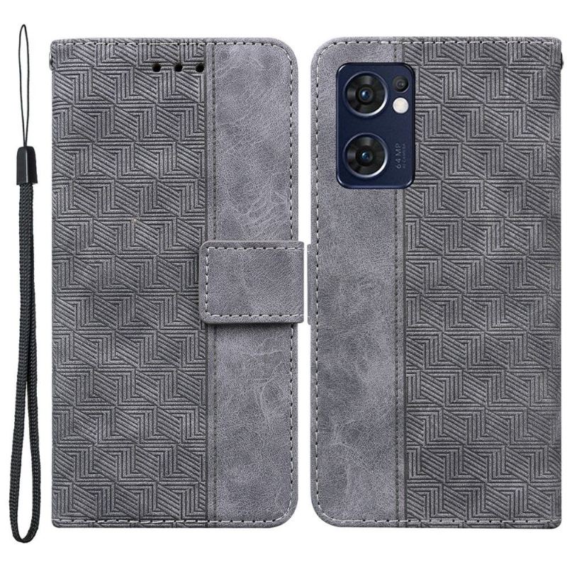 Case Für Oppo Find X5 Lite Flip Case Folio-streifen Aus Kunstleder