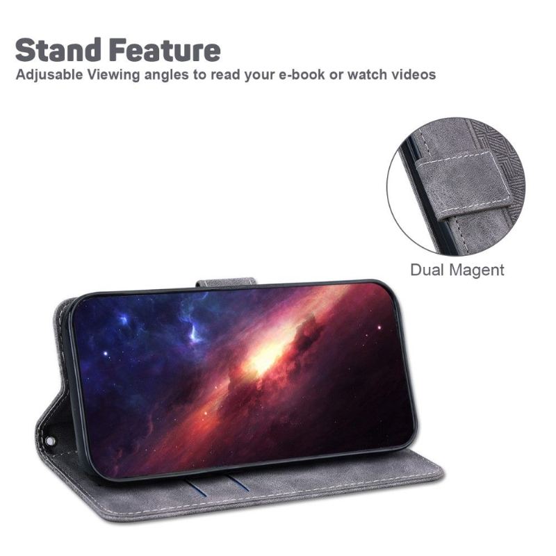 Case Für Oppo Find X5 Lite Flip Case Folio-streifen Aus Kunstleder