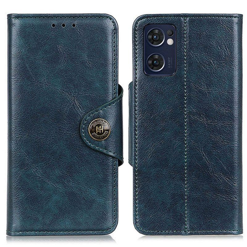 Flip Case Für Oppo Find X5 Lite Kunstleder-lackknopf Khazneh