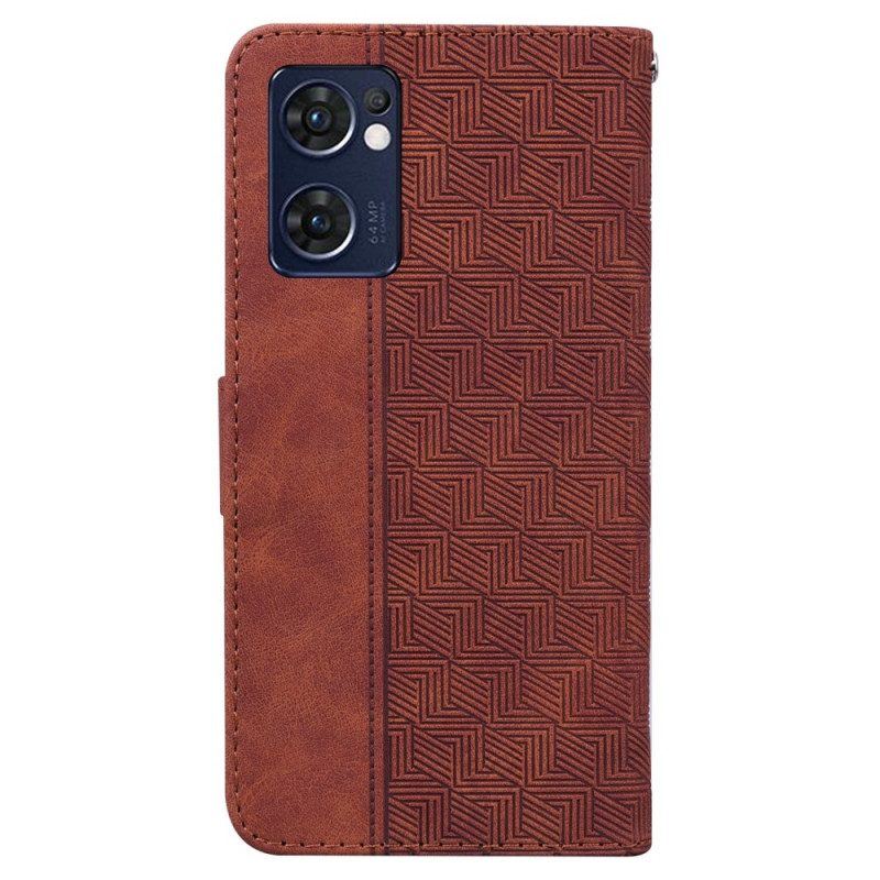 Flip Case Für Oppo Find X5 Lite Würfeltextur