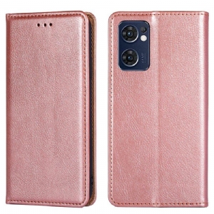 Schutzhülle Für Oppo Find X5 Lite Flip Case Nähte Aus Kunstleder