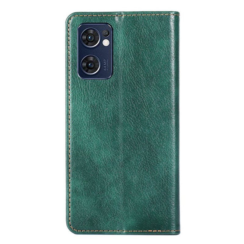 Schutzhülle Für Oppo Find X5 Lite Flip Case Nähte Aus Kunstleder