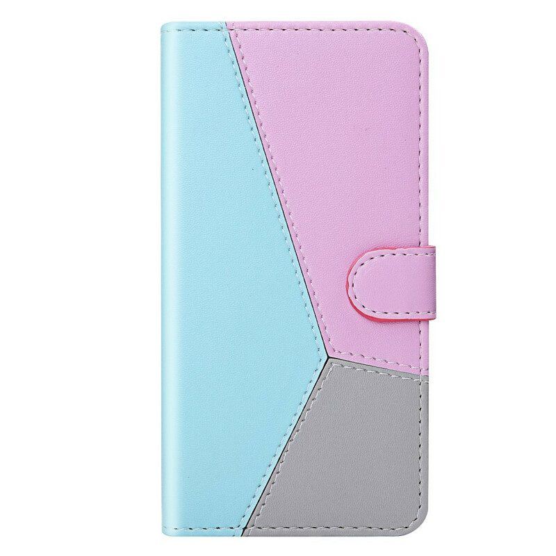 Flip Case Für Xiaomi Redmi Note 10 / 10S Dreifarbiger Ledereffekt