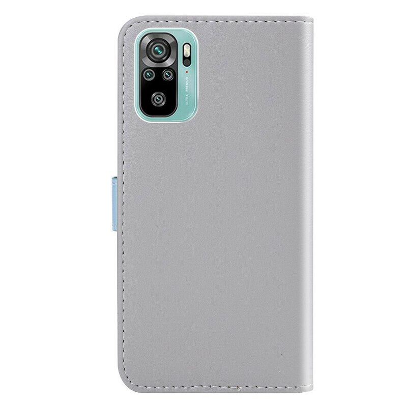 Flip Case Für Xiaomi Redmi Note 10 / 10S Dreifarbiger Ledereffekt