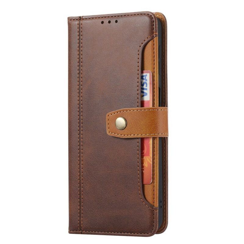 Flip Case Für Xiaomi Redmi Note 10 / 10S Kartenhalter Und Riemen Vorne