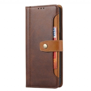 Flip Case Für Xiaomi Redmi Note 10 / 10S Kartenhalter Und Riemen Vorne