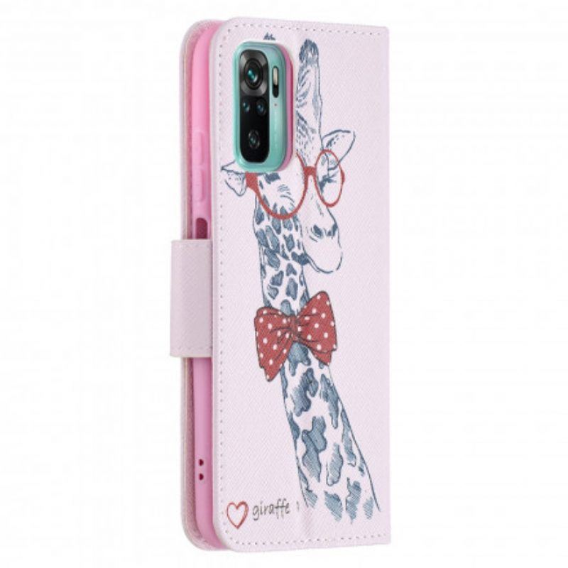 Flip Case Für Xiaomi Redmi Note 10 / 10S Kluge Giraffe