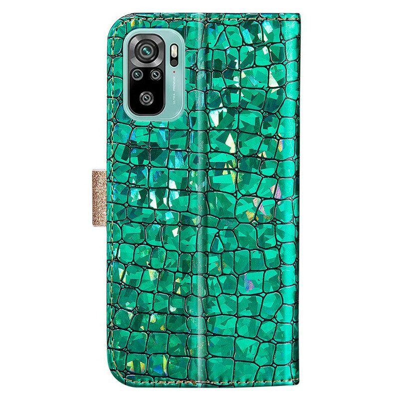 Flip Case Für Xiaomi Redmi Note 10 / 10S Krokodildiamanten