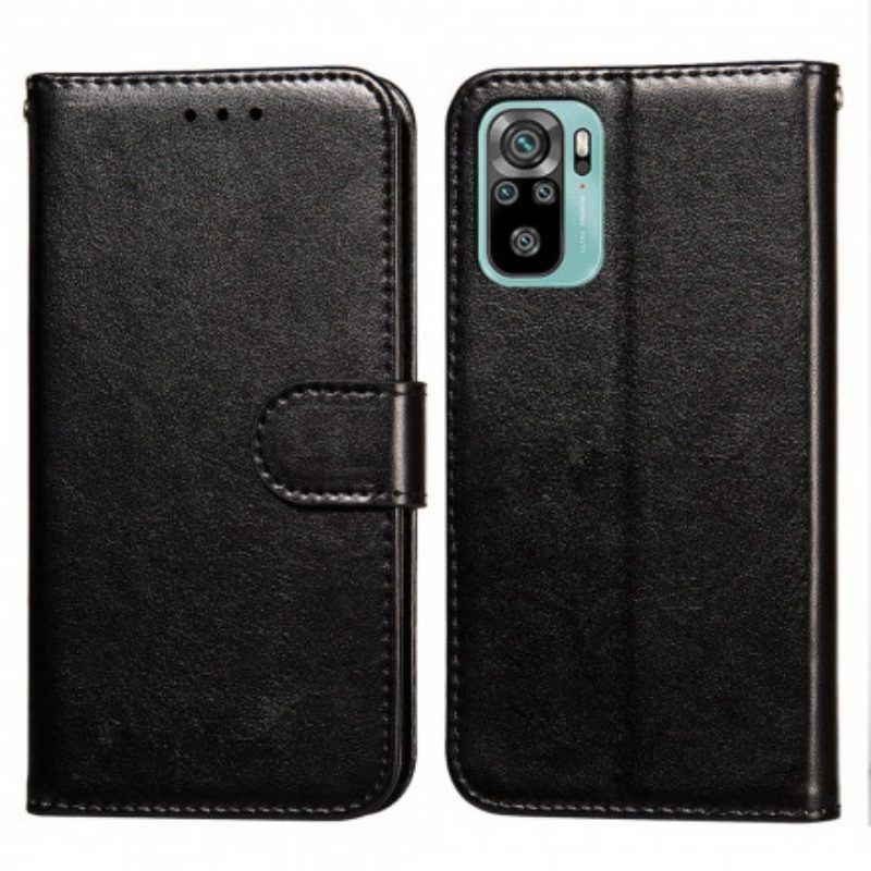 Flip Case Für Xiaomi Redmi Note 10 / 10S Monochromer Lederstil