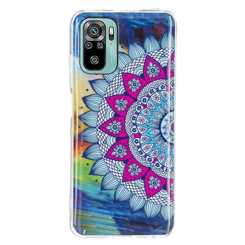 Handyhülle Für Xiaomi Redmi Note 10 / 10S Fluoreszierendes Buntes Mandala