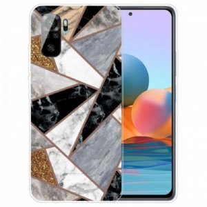 Hülle Für Xiaomi Redmi Note 10 / 10S Marmor Mit Intensiver Geometrie