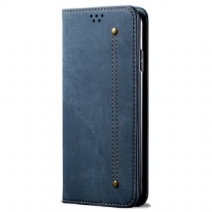 Flip Case Oppo Reno 12 Pro 5g Handyhülle Jeansstoff