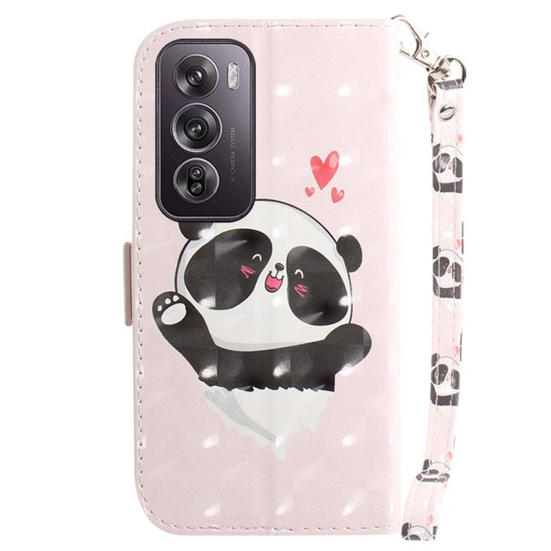 Lederhüllen Oppo Reno 12 Pro 5g Panda Love Mit Riemen