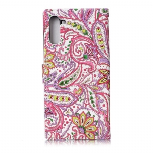 Flip Case Für Samsung Galaxy Note 10 Paisley-blume