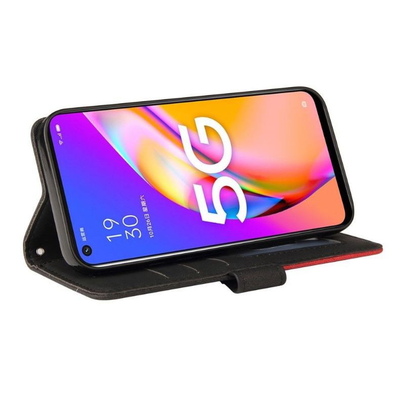 Lederhüllen Für Oppo A74 5G / A54 5G Bicolor Künstlerisch