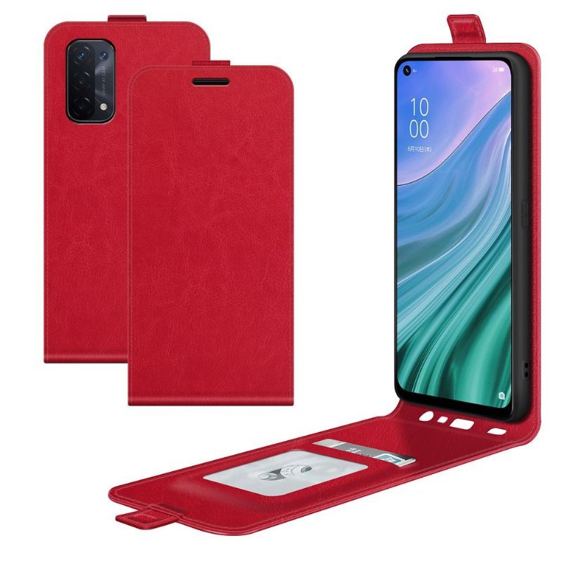 Lederhüllen Für Oppo A74 5G / A54 5G Flip Case Vertikales Kunstleder