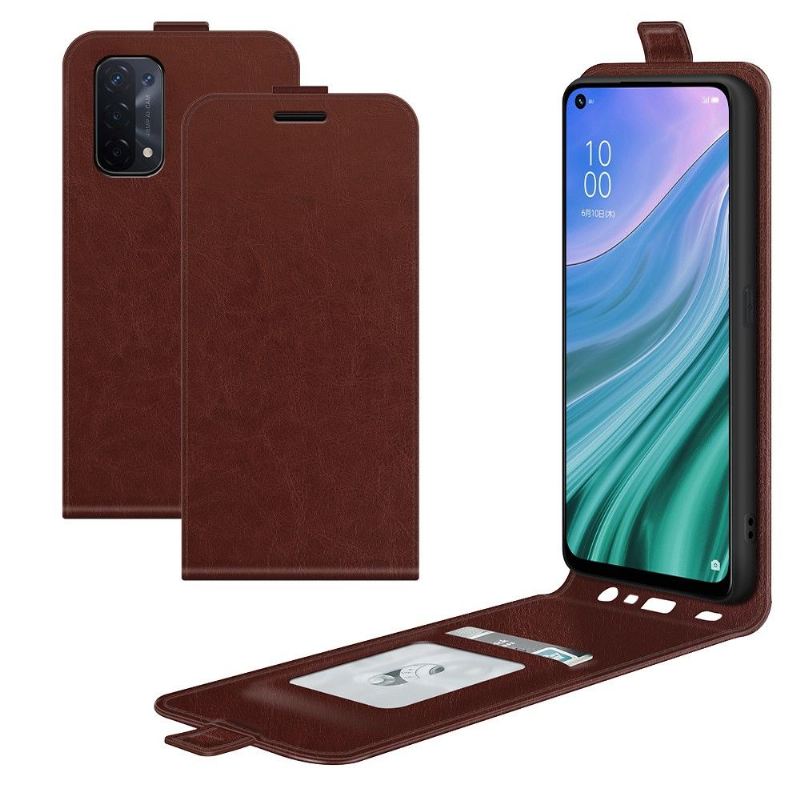 Lederhüllen Für Oppo A74 5G / A54 5G Flip Case Vertikales Kunstleder