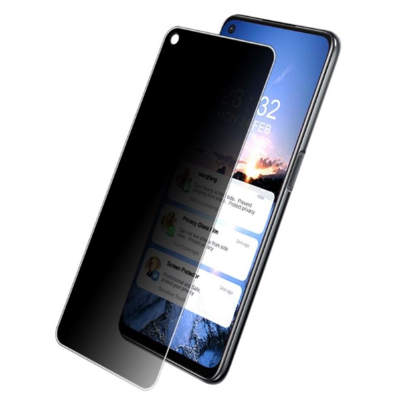 Oppo A54 5G / A74 5G Displayschutzfolie Aus Gehärtetem Glas Und Blickschutzfilter