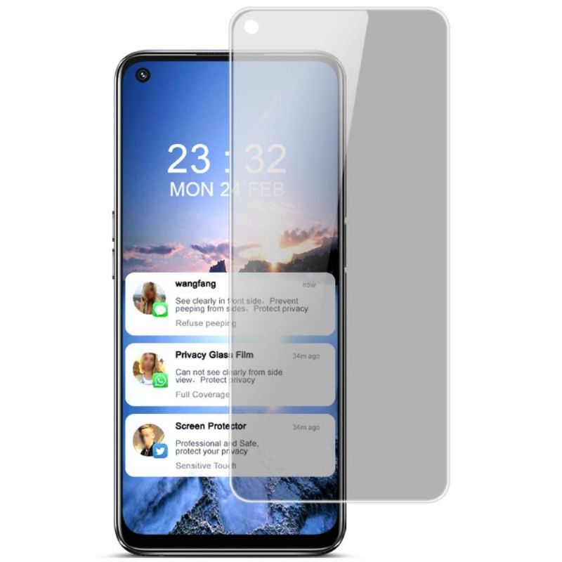 Oppo A54 5G / A74 5G Displayschutzfolie Aus Gehärtetem Glas Und Blickschutzfilter