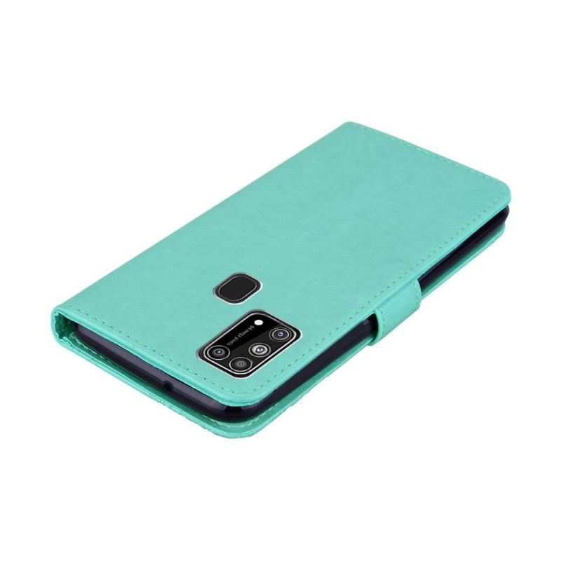 Flip Case Für Samsung Galaxy M31 Geprägte Eule