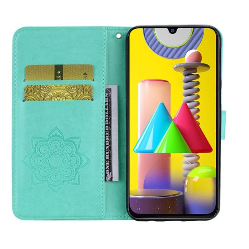 Flip Case Für Samsung Galaxy M31 Geprägte Eule