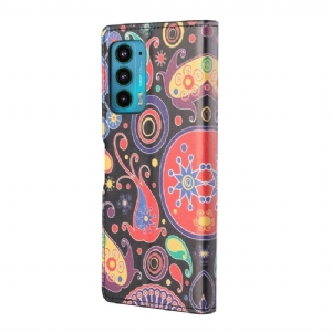 Lederhüllen Für Motorola Edge 20 Paisley-blume