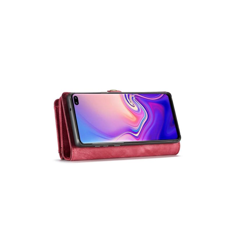 Handyhülle Case Für Samsung Galaxy S10 Schutzhülle Geldbörse Und Rotes Gehäuse